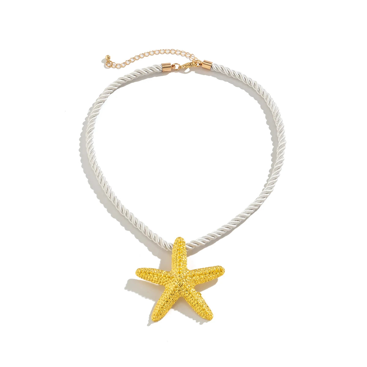 Beach Ocean Style Gold Color Big Starfish Pendant Necklace for Women Exaggerated Star Thick Rope Chain Chokers Party Jewelry New