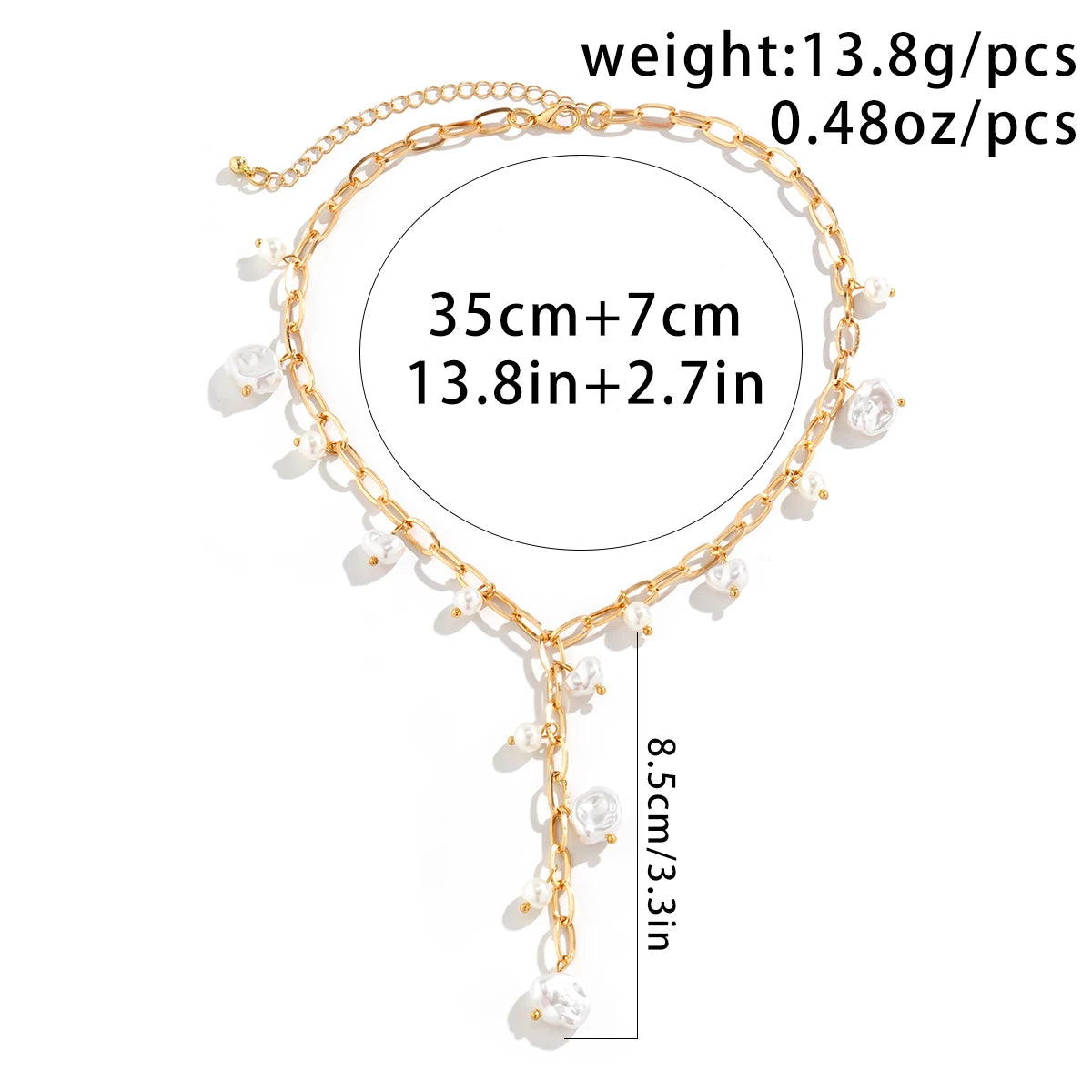 Vintage Irregular Imitation Pearl Chest Choker Necklace Women Wed Bridal Goth Sexy Clavicle Chain Y2K Jewelry Accessories